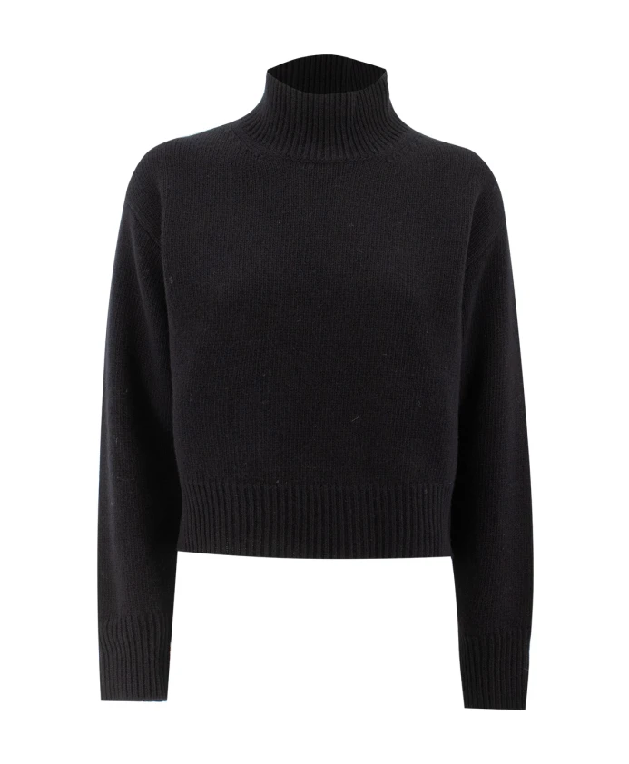 Мягкий шерстяной свитер с высоким воротником Ermanno Scervino, черный
Мягкий шерстяной свитер с высоким воротником Ermanno Scervino, черный