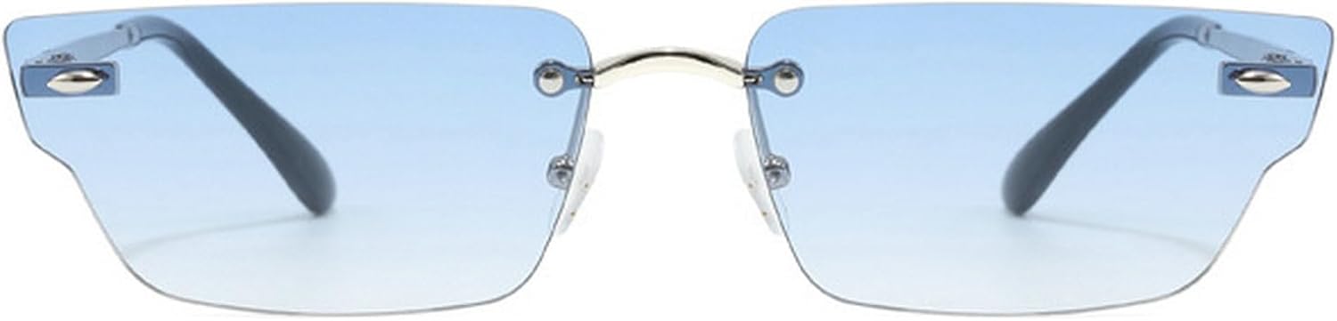 Ретро-солнцезащитные очки неправильной формы, маленькие прямоугольные, женские, без оправы, с прозрачными линзами с градиентом цвета "океан", защита от УФ-излучения UV400, мужские солнцезащитные очки mincl, Blue
Ретро-солнцезащитные очки неправильной формы, маленькие прямоугольные, женские, без оправы, с прозрачными линзами с градиентом цвета "океан", защита от УФ-излучения UV400, мужские солнцезащитные очки mincl, Blue