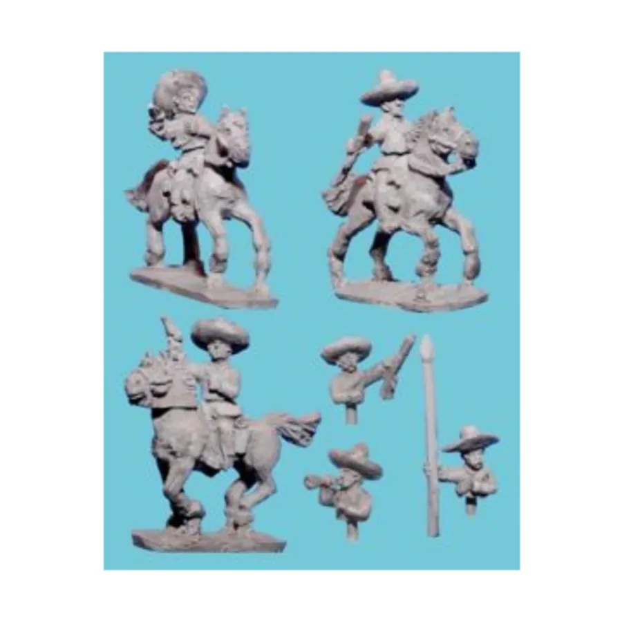 Мексиканская иррегулярная кавалерия с командованием, American Experience - Uprising in Mexico (15mm) (Blue Moon)
Мексиканская иррегулярная кавалерия с командованием, American Experience - Uprising in Mexico (15mm) (Blue Moon)