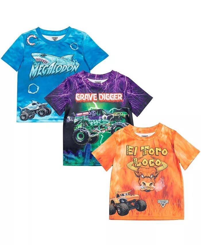 Комплект из 3 футболок для мальчиков Grave Digger El Toro Loco Megalodon Monster Jam, мультиколор
Комплект из 3 футболок для мальчиков Grave Digger El Toro Loco Megalodon Monster Jam, мультиколор