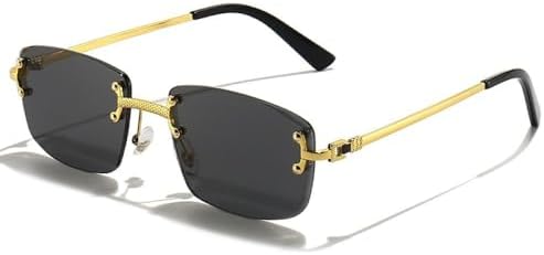 Солнцезащитные очки без оправы для женщин, качественные ретро-очки из металла, маленькие квадратные солнцезащитные очки с градиентным переходом для женщин и мужчин MTZJH, C07 Black
Солнцезащитные очки без оправы для женщин, качественные ретро-очки из металла, маленькие квадратные солнцезащитные очки с градиентным переходом для женщин и мужчин MTZJH, C07 Black