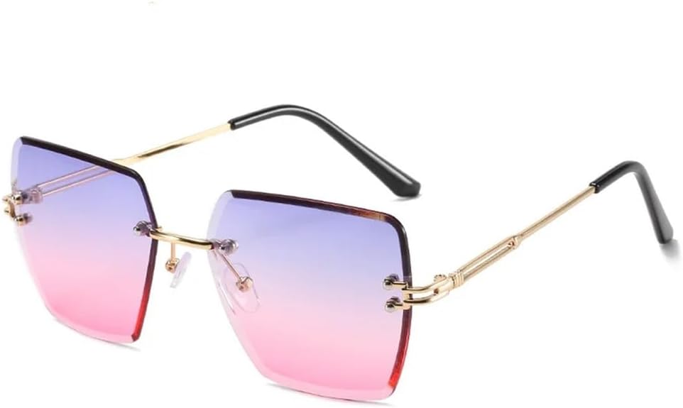 Крупные безободковые солнцезащитные очки с градиентной окраской и защитой от УФ-излучения UV400 для женщин, подходят для занятий спортом на открытом воздухе, бега и езды на велосипеде generic, Gold Blue Pink
Крупные безободковые солнцезащитные очки с градиентной окраской и защитой от УФ-излучения UV400 для женщин, подходят для занятий спортом на открытом воздухе, бега и езды на велосипеде generic, Gold Blue Pink