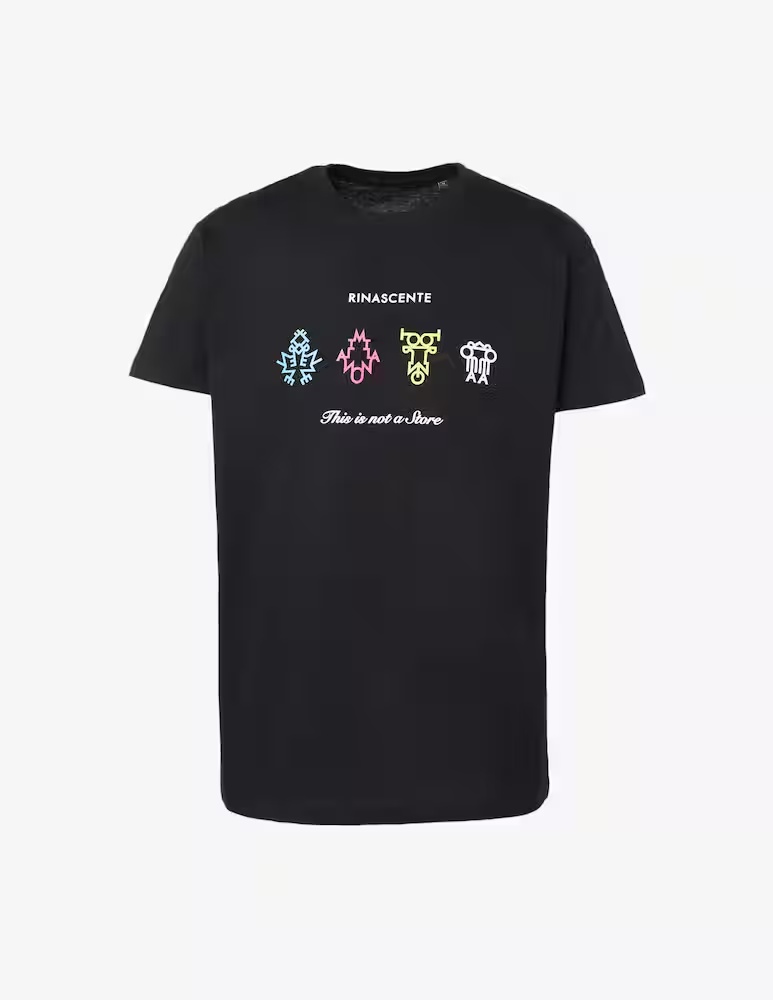 Футболка с большими красочными логотипами Rinascente, черный
Футболка с большими красочными логотипами Rinascente, черный