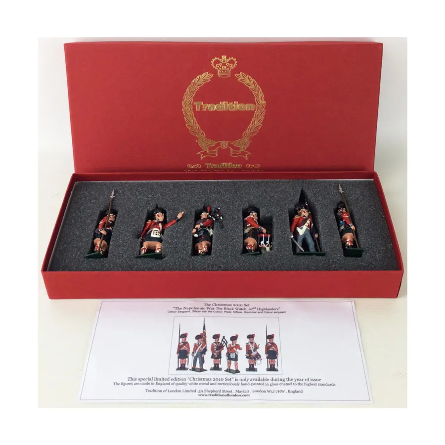 Рождественский набор 2010 г. — «Черный дозор», 42-й полк горцев, Historical Miniatures (Tradition of London) (54mm)
Рождественский набор 2010 г. — «Черный дозор», 42-й полк горцев, Historical Miniatures (Tradition of London) (54mm)