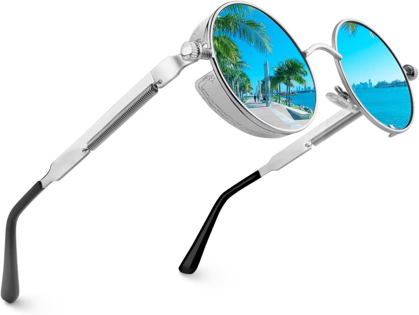 Солнцезащитные очки CGID в стиле ретро-стимпанк, круглые, поляризованные, для мужчин и женщин, с металлической оправой, защита UV400, E72, Silver Frame / Blue Lens (Mirrored)
Солнцезащитные очки CGID в стиле ретро-стимпанк, круглые, поляризованные, для мужчин и женщин, с металлической оправой, защита UV400, E72, Silver Frame / Blue Lens (Mirrored)