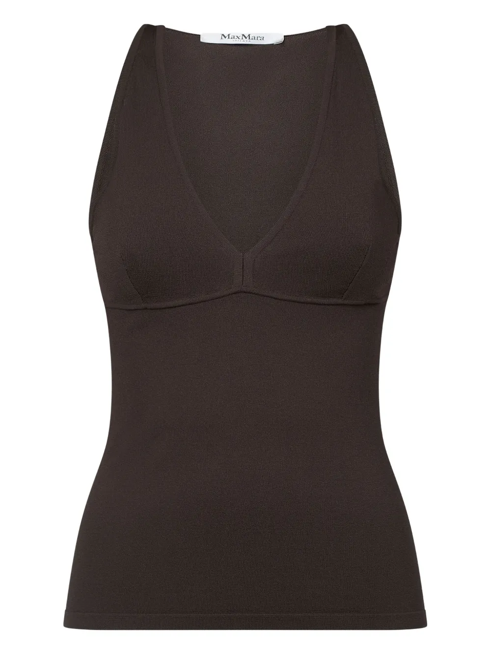 Топ в рубчик с V-образным вырезом MAX MARA, коричневый
Топ в рубчик с V-образным вырезом MAX MARA, коричневый