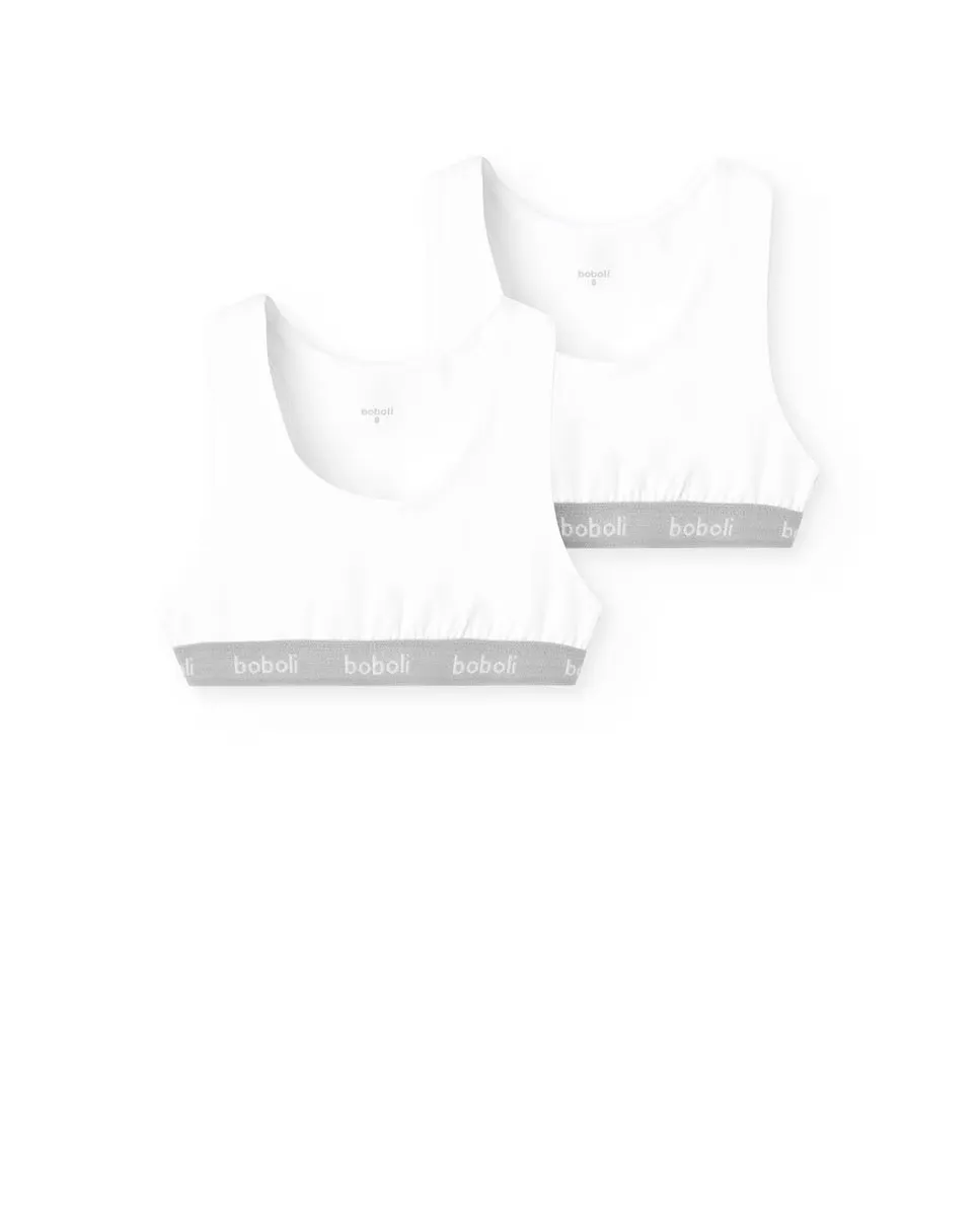 Упаковка из 2 однотонных хлопковых топов для девочек Boboli, белый
Упаковка из 2 однотонных хлопковых топов для девочек Boboli, белый