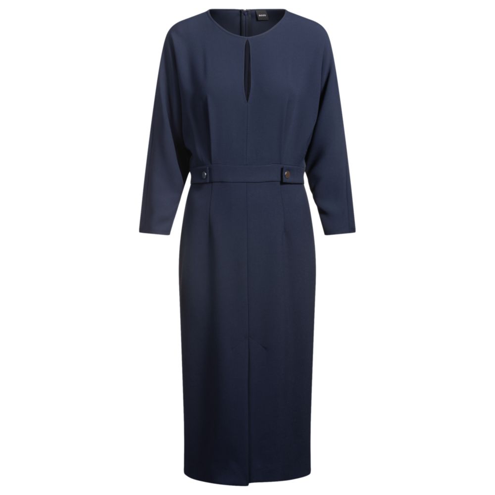 Платье из комбинированного материала с застежкой на пуговицы на талии BOSS, темно-синий
Платье из комбинированного материала с застежкой на пуговицы на талии BOSS, темно-синий