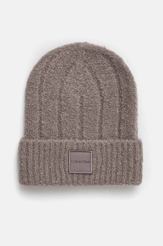 Шапка из смесовой шерсти Calvin Klein, серый 
Шапка из смесовой шерсти Calvin Klein, серый