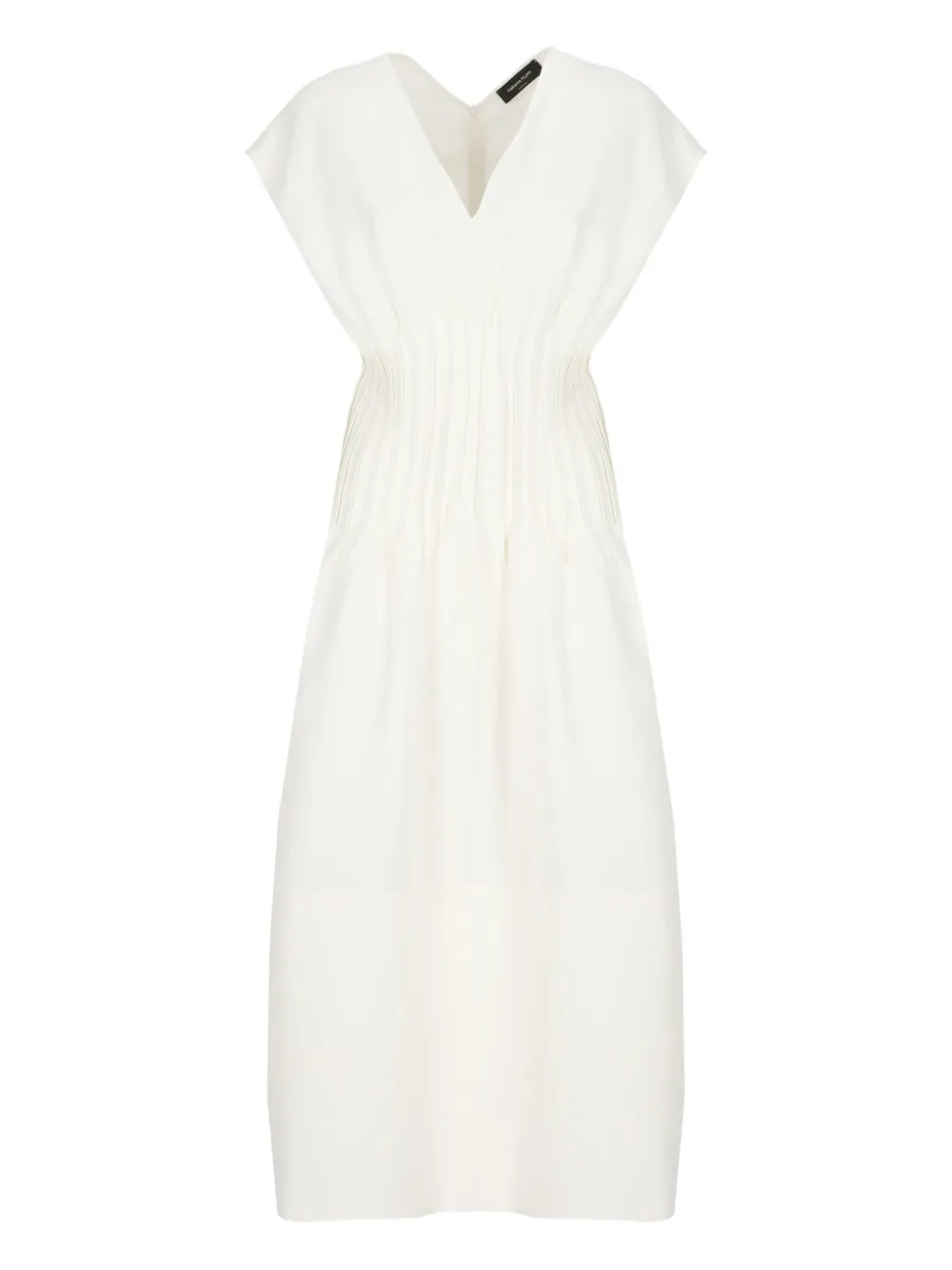 Платье миди с V-образным вырезом и складками Fabiana Filippi, белый
Платье миди с V-образным вырезом и складками Fabiana Filippi, белый