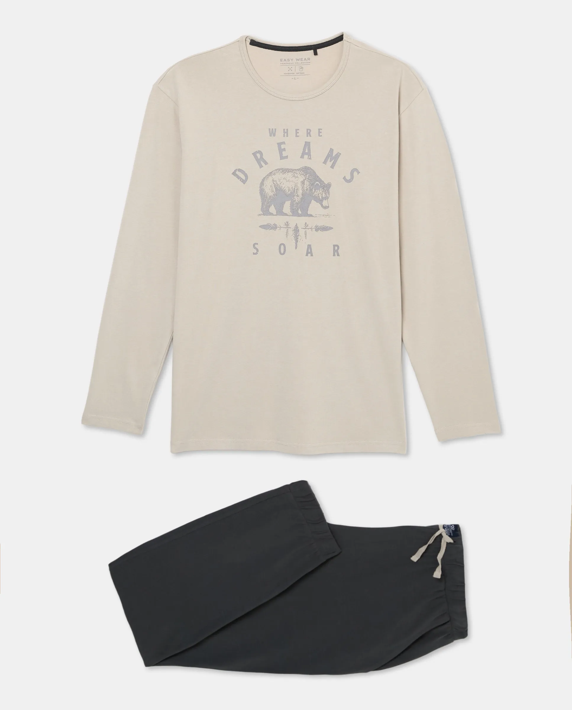 Мужская пижама из джерси с длинными рукавами Easy Wear, серый
Мужская пижама из джерси с длинными рукавами Easy Wear, серый