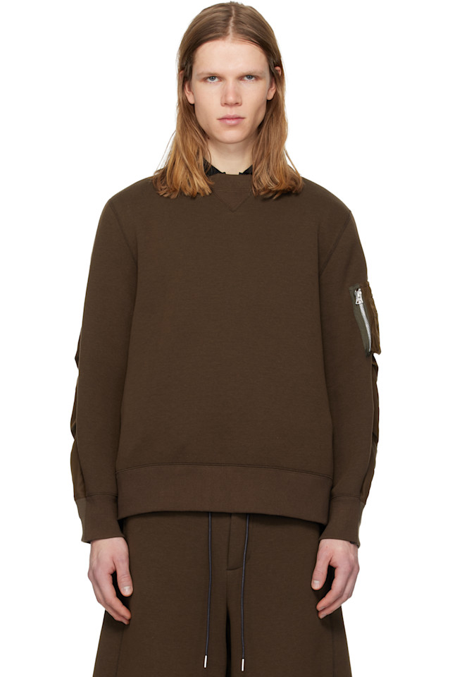 Толстовка-Пуловер из губки Sacai, коричневый
Толстовка-Пуловер из губки Sacai, коричневый