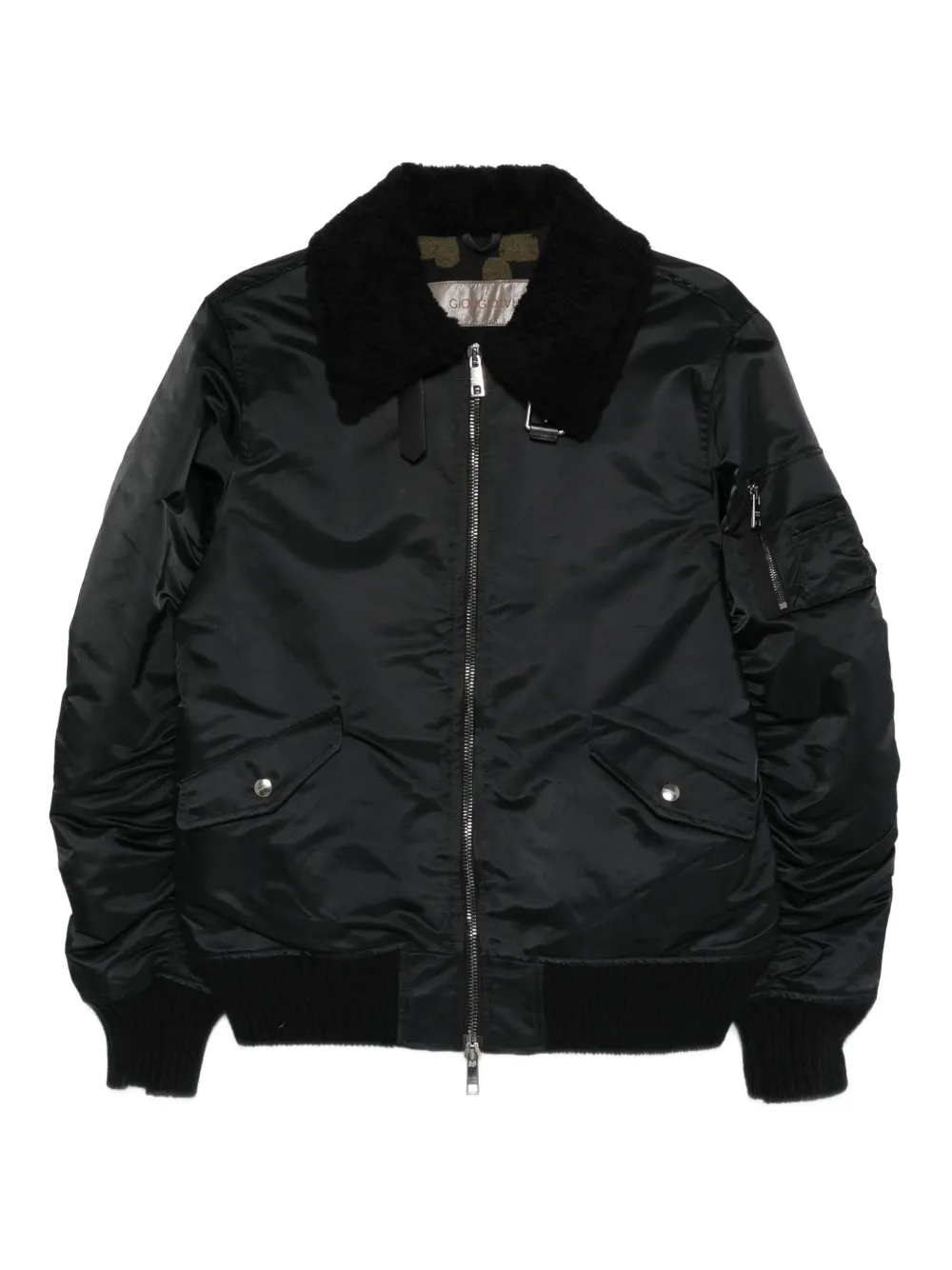Бомбер с воротником из овчины Giorgio Brato, черный 
Бомбер с воротником из овчины Giorgio Brato, черный