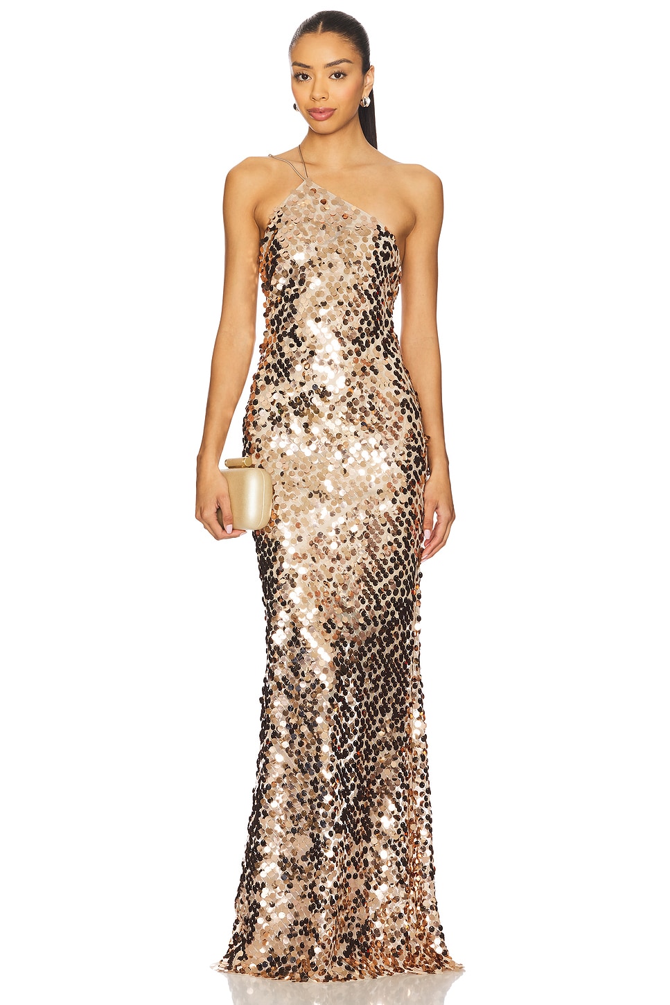 Платье с пайетками на одно плечо The Sei, rose gold 
Платье с пайетками на одно плечо The Sei, rose gold