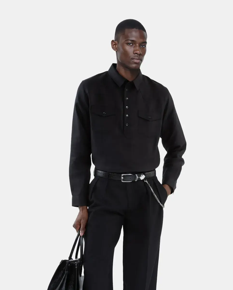 Мужская рубашка поло с длинным рукавом The Kooples, черный
Мужская рубашка поло с длинным рукавом The Kooples, черный