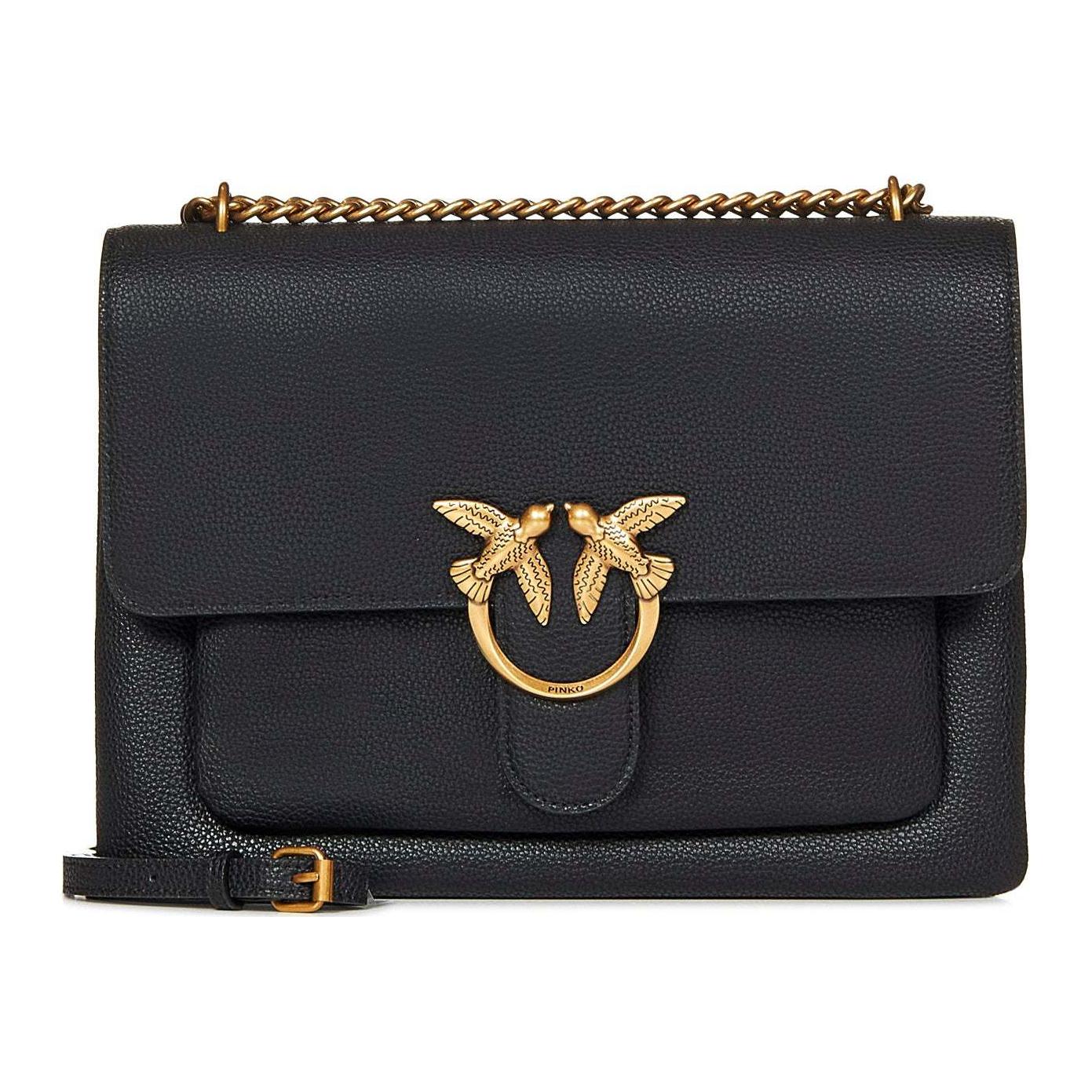 Кожаная сумка-кроссбод через плечо женская черная PINKO
Кожаная сумка-кроссбод через плечо женская черная PINKO