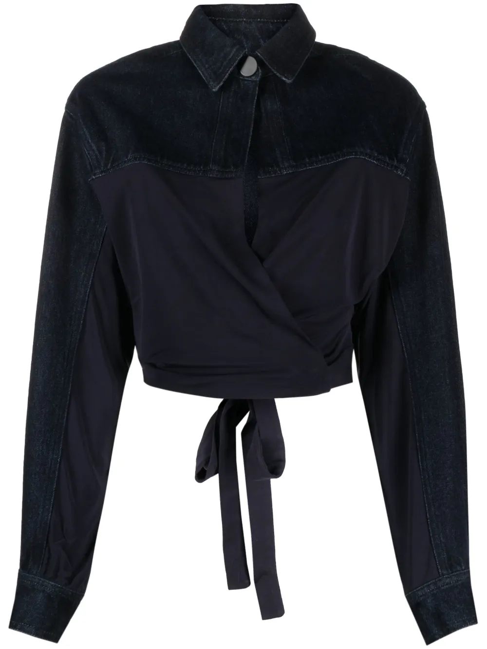 Укороченный джинсовый топ Sevilla с запахом Christopher Esber, синий
Укороченный джинсовый топ Sevilla с запахом Christopher Esber, синий