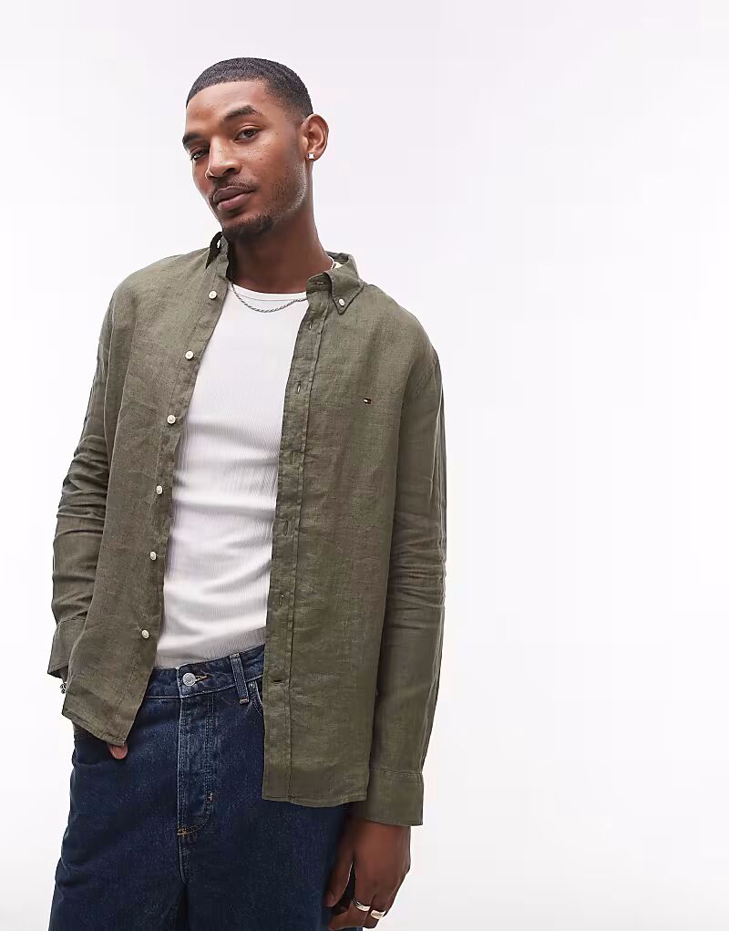 Льняная рубашка Tommy Hilfiger оливкового цвета
Льняная рубашка Tommy Hilfiger оливкового цвета
