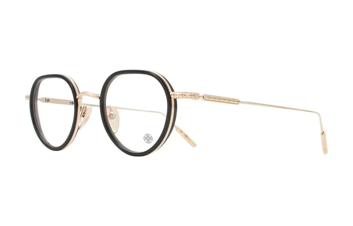 Металлическая оправа для очков серебристого цвета неправильной формы унисекс черная золотая Chrome Hearts