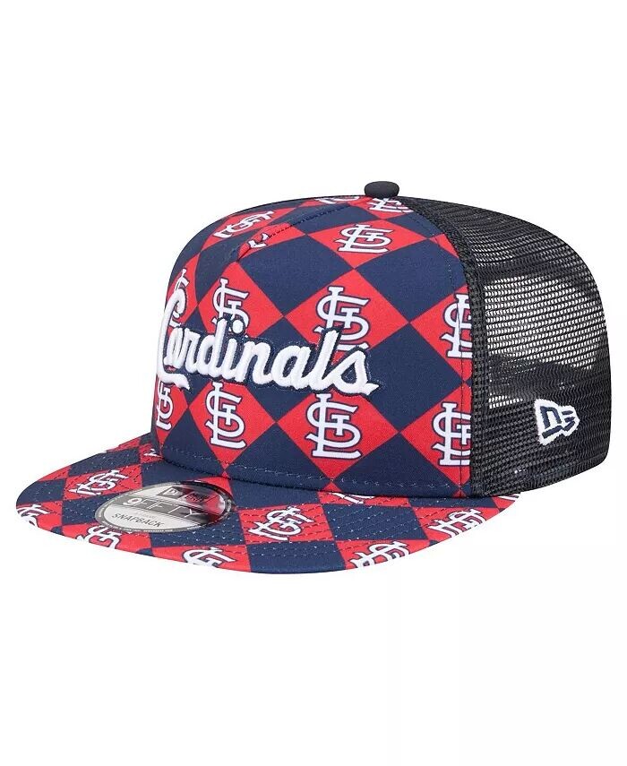 Мужская темно-синяя кепка St. Louis Cardinals Seeing Diamonds с А-образной рамкой Trucker 9Fifty Snapback New Era, синий 
Мужская темно-синяя кепка St. Louis Cardinals Seeing Diamonds с А-образной рамкой Trucker 9Fifty Snapback New Era, синий