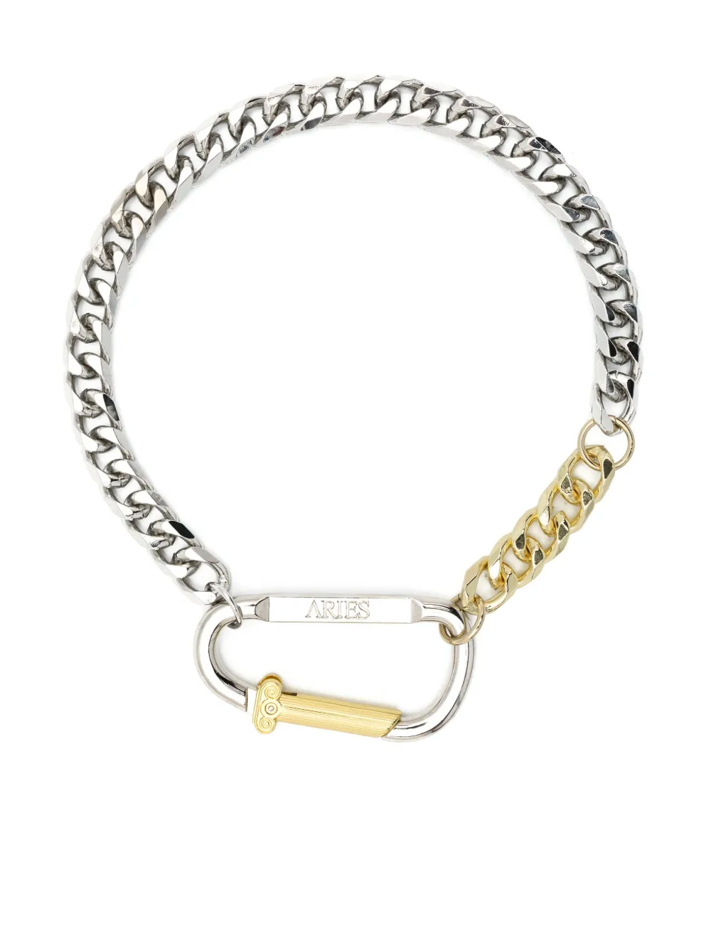 Колье с карабином и логотипом Aries, серебристый
Колье с карабином и логотипом Aries, серебристый