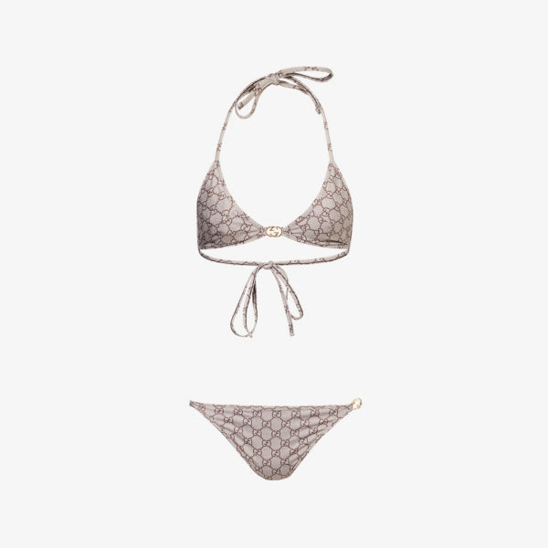Бикини Gucci GG Supreme с логотипом, бежевый 
Бикини Gucci GG Supreme с логотипом, бежевый