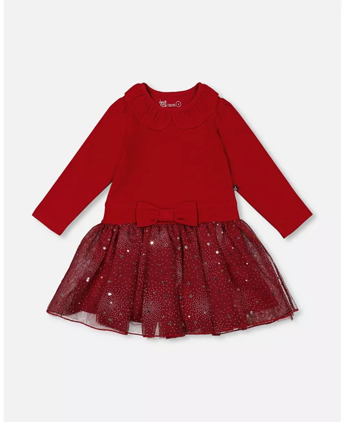 Платье для девочек из двух материалов с блестящей юбкой, красное - для малышей|Дети Deux par Deux, красный
Платье для девочек из двух материалов с блестящей юбкой, красное - для малышей|Дети Deux par Deux, красный