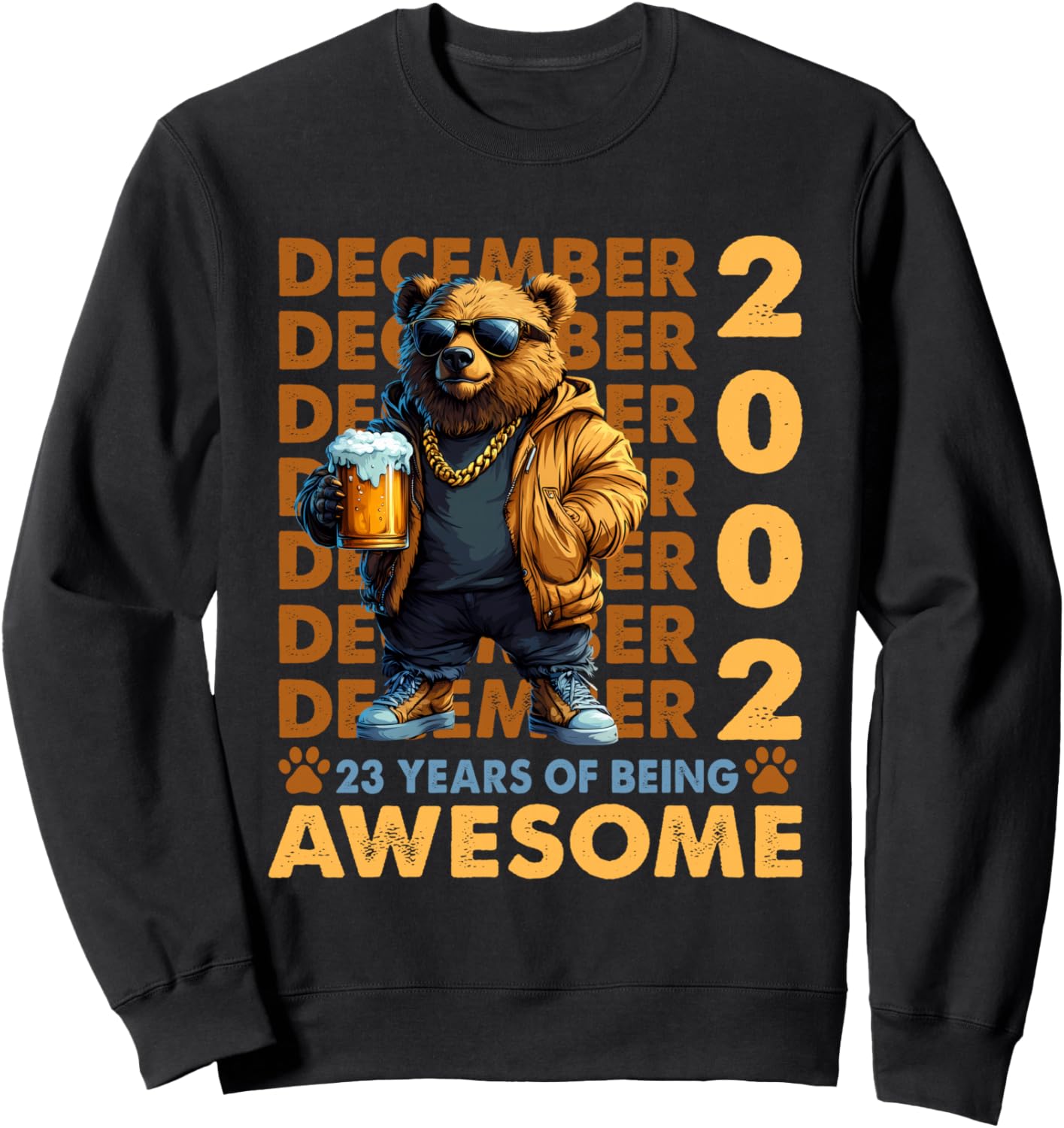 Мужская толстовка «Легенды медведей: 23 года», декабрь 2002 года 23 Years Old Awesome Cool Bear Since December 2002, черный
Мужская толстовка «Легенды медведей: 23 года», декабрь 2002 года 23 Years Old Awesome Cool Bear Since December 2002, черный