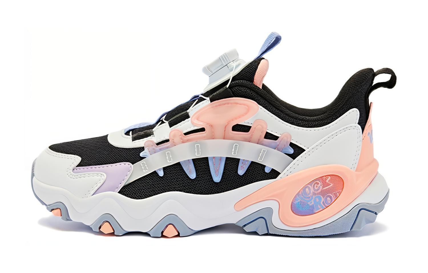 Нескользящая низкая детская обувь для повседневной носки QIAODAN, черный/розовый 
Нескользящая низкая детская обувь для повседневной носки QIAODAN, черный/розовый