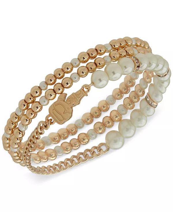 Набор из 3-х эластичных браслетов с бусинами из искусственного жемчуга золотистого оттенка Karl Lagerfeld Paris, peal
Набор из 3-х эластичных браслетов с бусинами из искусственного жемчуга золотистого оттенка Karl Lagerfeld Paris, peal