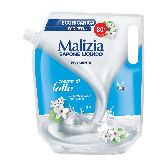 Nutriente молочный крем жидкое мыло сменная насадка Malizia, 1 литр
Nutriente молочный крем жидкое мыло сменная насадка Malizia, 1 литр