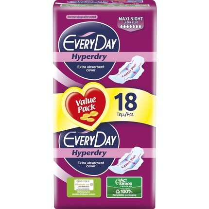 Hyperdry Ultra Absorbent Night с крылышками 18 шт. Everyday
Hyperdry Ultra Absorbent Night с крылышками 18 шт. Everyday