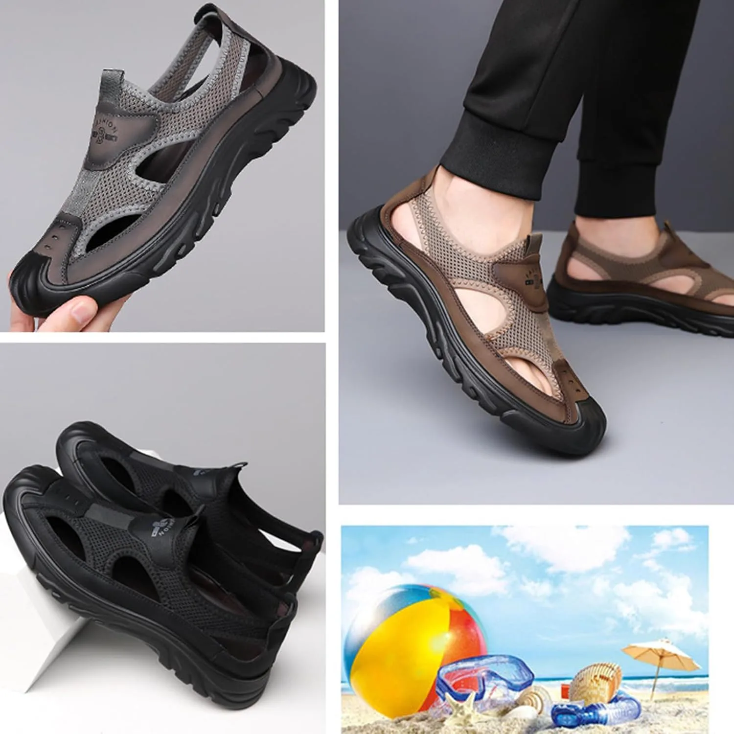 Мужские повседневные сандалии с закрытым носком и вырезами для пляжа, дышащие с сеткой, с легким надеванием, для походов и прогулок по воде, легкая летняя обувь для активного отдыха на улице ETORYOOX, серый
Мужские повседневные сандалии с закрытым носком и вырезами для пляжа, дышащие с сеткой, с легким надеванием, для походов и прогулок по воде, легкая летняя обувь для активного отдыха на улице ETORYOOX, серый