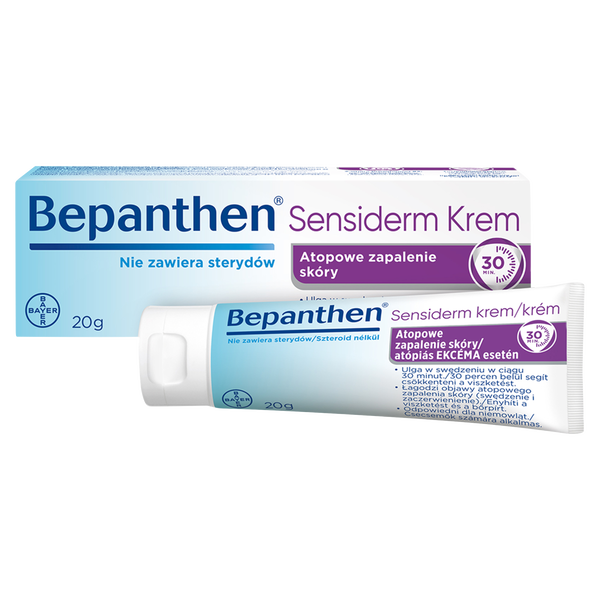 Медицинское средство: крем успокаивающий, 20 г Bepanthen Sensiderm 
Медицинское средство: крем успокаивающий, 20 г Bepanthen Sensiderm