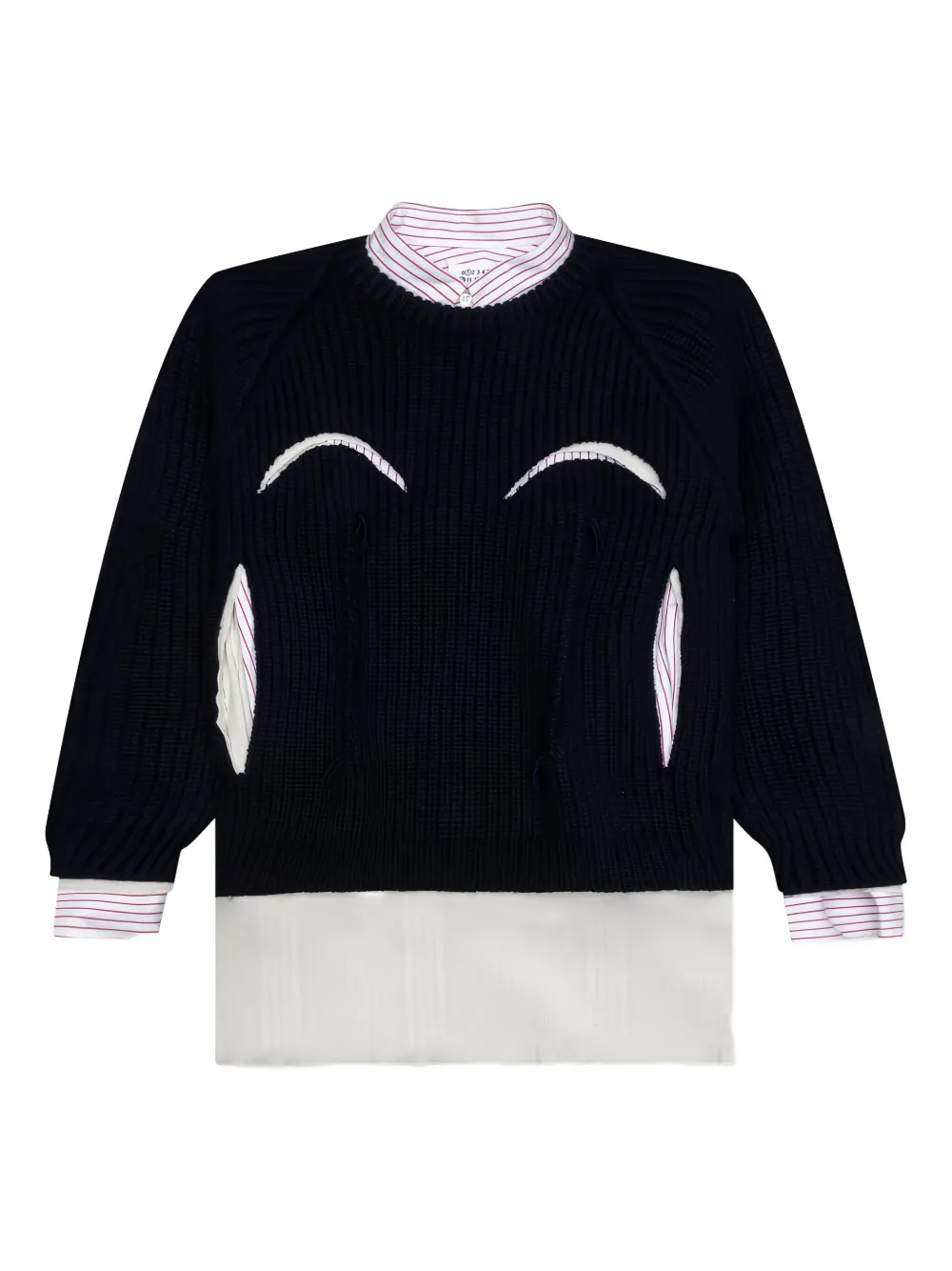 Многослойный свитер с рубашечными вставками MAISON MARGIELA, черный
Многослойный свитер с рубашечными вставками MAISON MARGIELA, черный