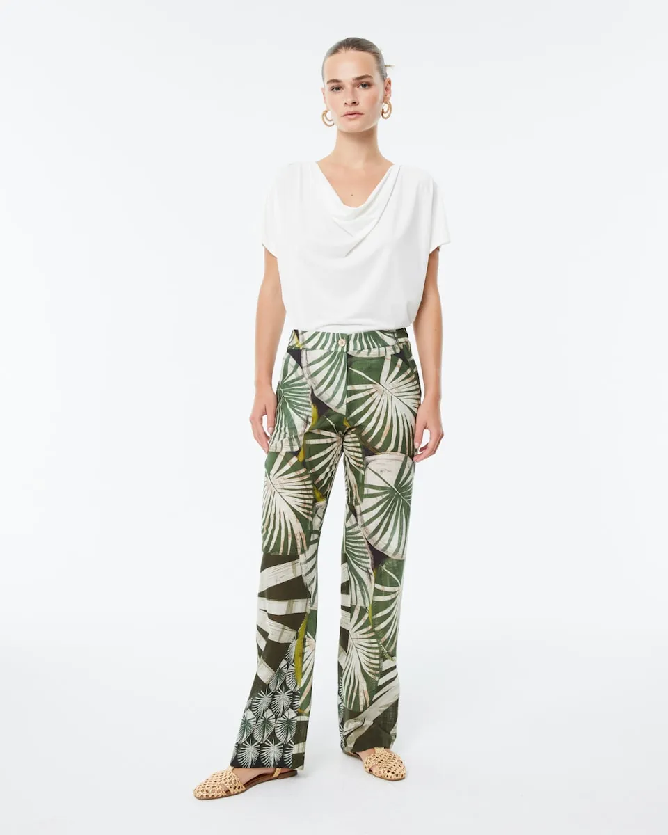 Женские брюки прямого кроя с принтом и резинкой на талии сзади Paz Torras, зеленый
Женские брюки прямого кроя с принтом и резинкой на талии сзади Paz Torras, зеленый