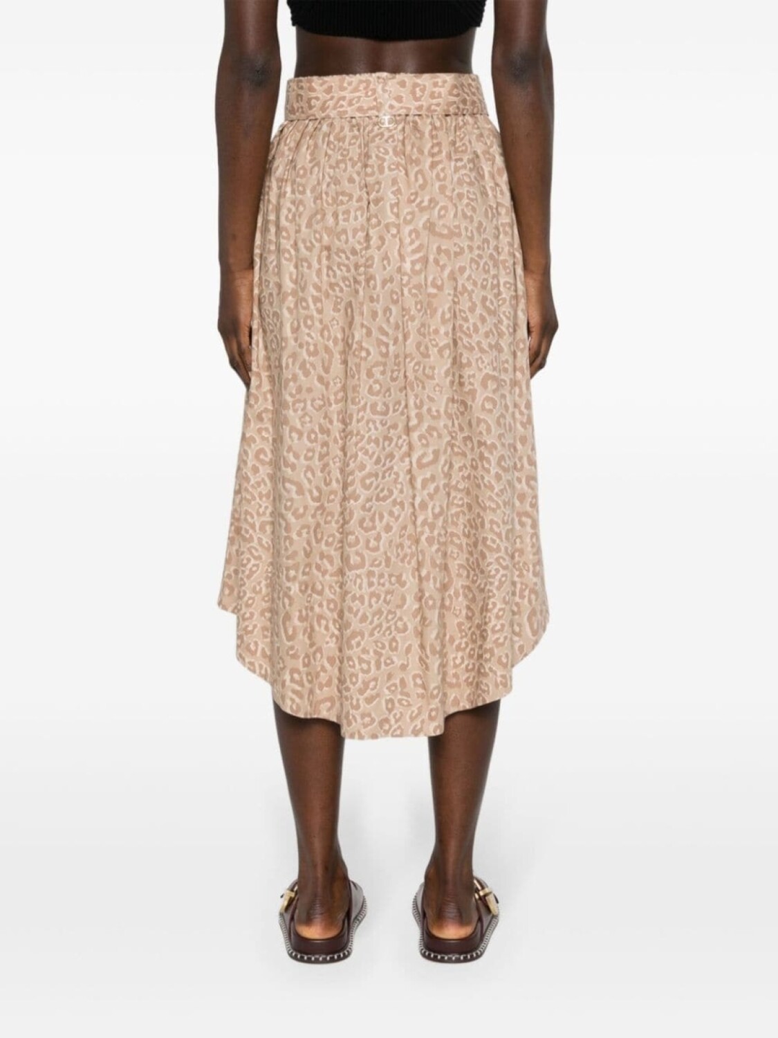 Юбка миди из хлопка с анималистическим принтом TWINSET, бежевый
Юбка миди из хлопка с анималистическим принтом TWINSET, бежевый