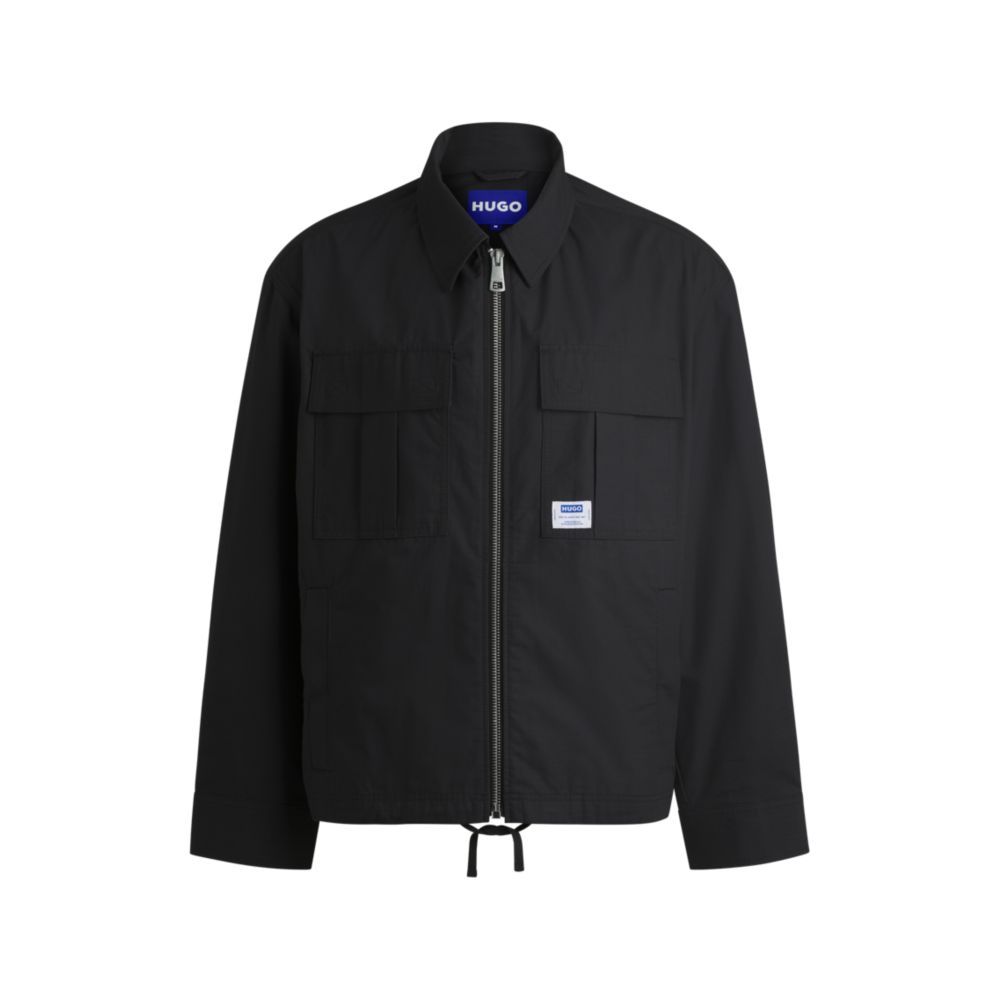 Куртка прямого кроя из хлопка рипстоп с логотипом HUGO, черный
Куртка прямого кроя из хлопка рипстоп с логотипом HUGO, черный