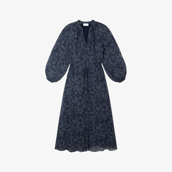 Платье миди с цветочным контуром и небольшим тканым принтом в горошек The White Company, синий
Платье миди с цветочным контуром и небольшим тканым принтом в горошек The White Company, синий