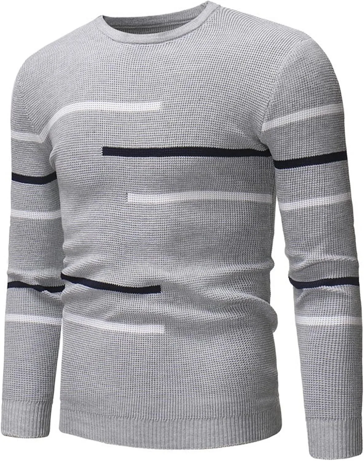 Мужской легкий полосатый свитер с цветными блоками, длинный рукав, crew neck, slim fit, рифленая вязка
Мужской легкий полосатый свитер с цветными блоками, длинный рукав, crew neck, slim fit, рифленая вязка