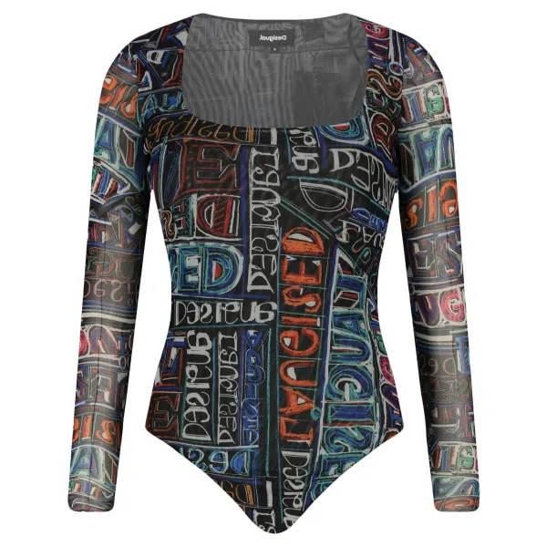 Тонкое подтянутое боди Desigual, черный
Тонкое подтянутое боди Desigual, черный