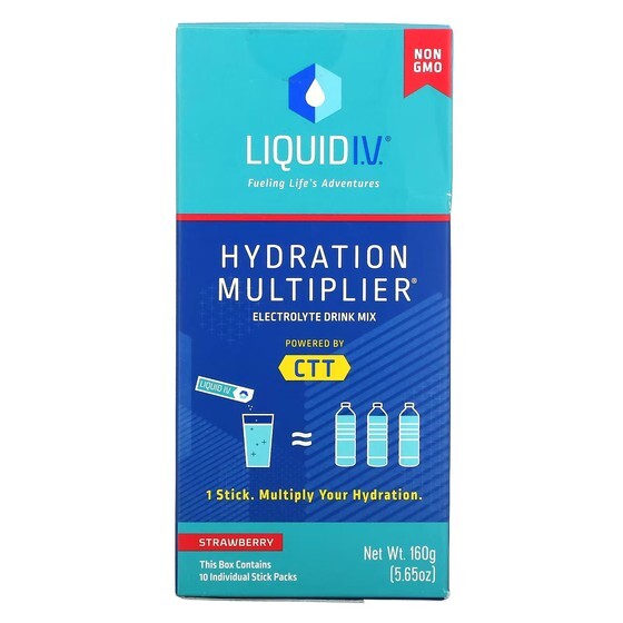 Смесь для напитков Liquid I.V. Hydration Multiplier с электролитами, клубника, 10 индивидуальных стиков по 16 г
Смесь для напитков Liquid I.V. Hydration Multiplier с электролитами, клубника, 10 индивидуальных стиков по 16 г