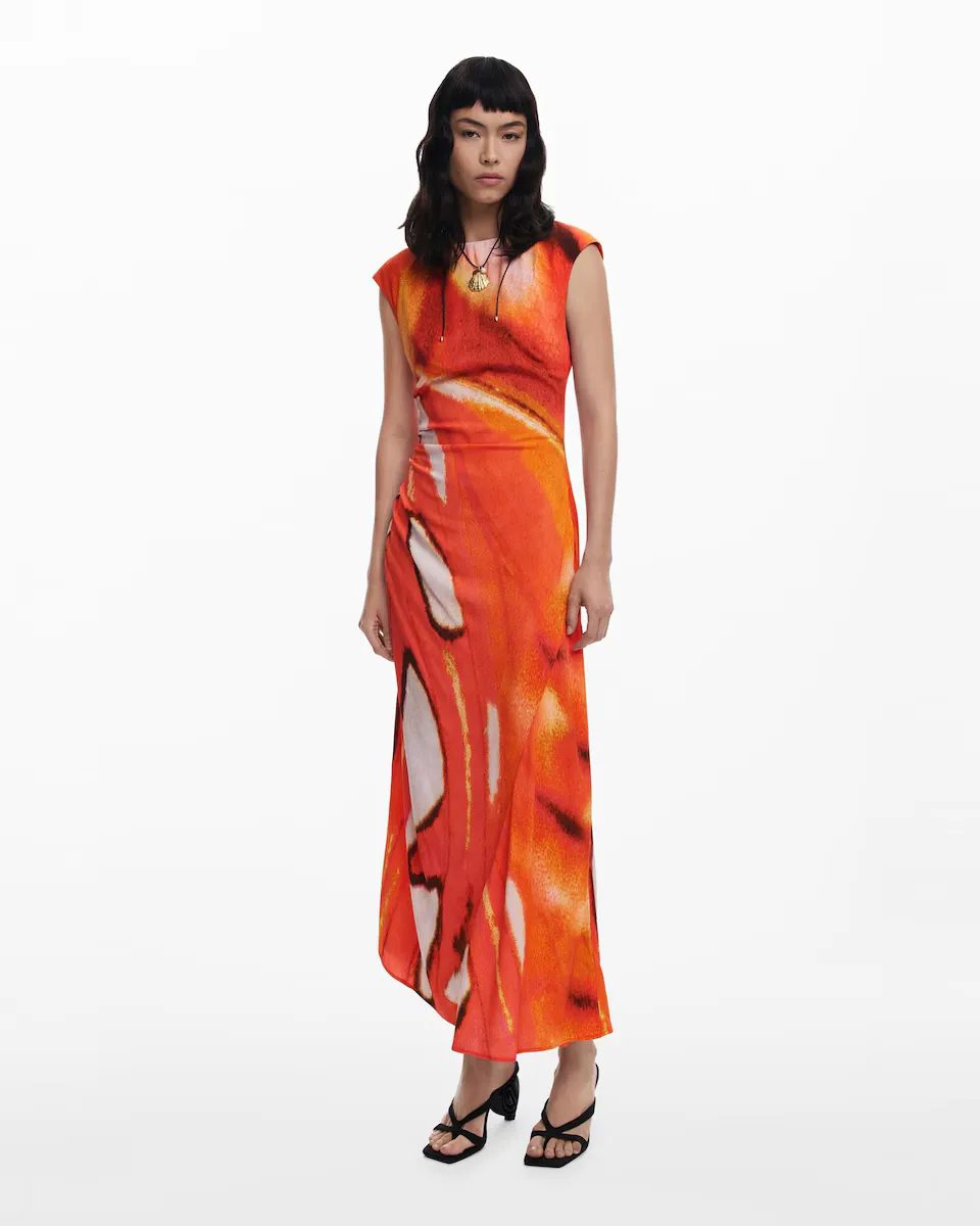 Длинное драпированное платье Desigual, оранжевый
Длинное драпированное платье Desigual, оранжевый