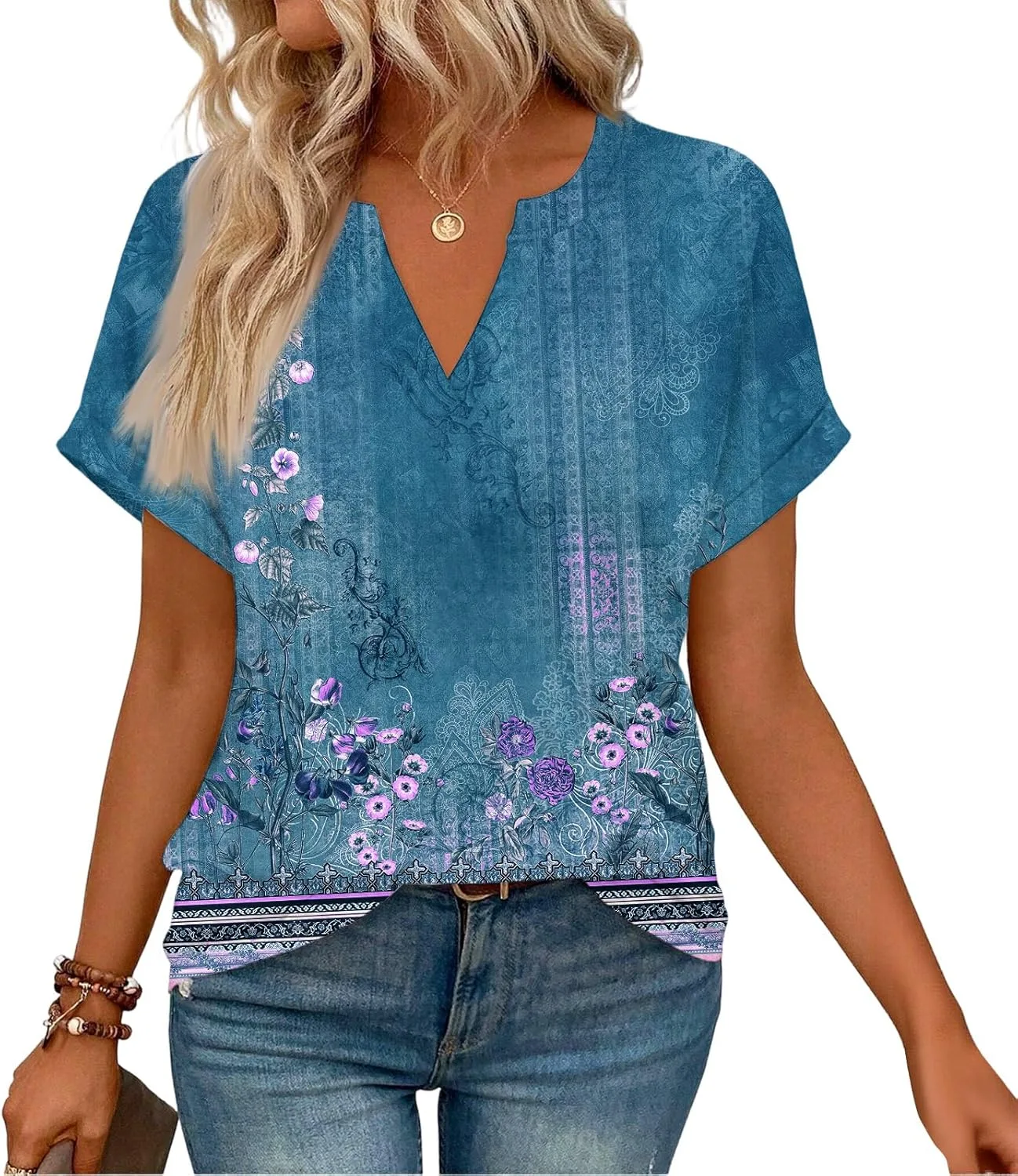 Женская блузка с коротким рукавом и V-образным вырезом, свободного кроя
Женская блузка с коротким рукавом и V-образным вырезом, свободного кроя