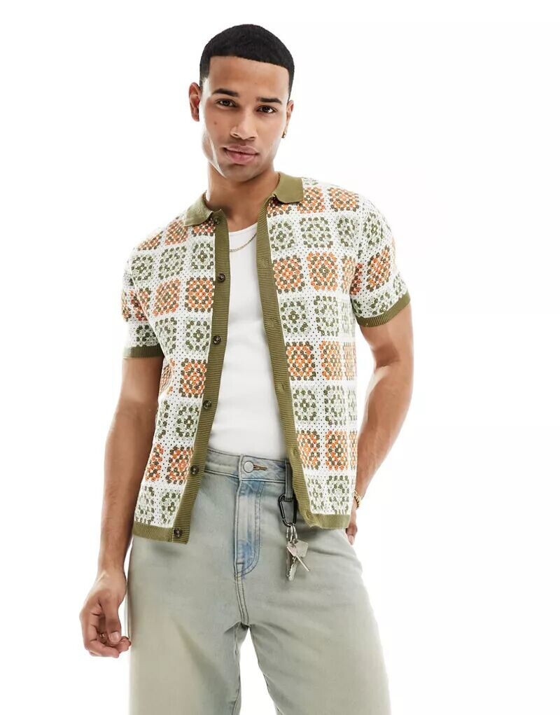 Трикотажная рубашка-поло на пуговицах крючком ASOS цвета хаки и оранжевого цвета
Трикотажная рубашка-поло на пуговицах крючком ASOS цвета хаки и оранжевого цвета