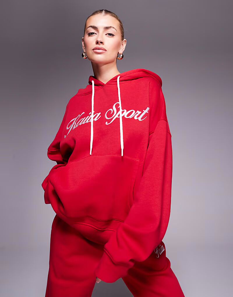 Спортивная толстовка с капюшоном Kaiia с вышитым логотипом и завязками в красно-белых тонах
Спортивная толстовка с капюшоном Kaiia с вышитым логотипом и завязками в красно-белых тонах