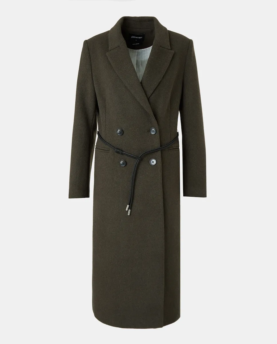 Женское пальто с шерстяным воротником и поясом Tintoretto, хаки
Женское пальто с шерстяным воротником и поясом Tintoretto, хаки