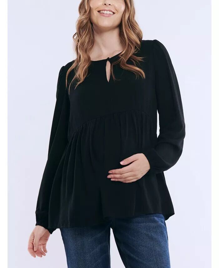 Блузка для беременных с длинным рукавом и завышенной талией, с вырезом-замочной скважиной Motherhood Maternity, черный
Блузка для беременных с длинным рукавом и завышенной талией, с вырезом-замочной скважиной Motherhood Maternity, черный