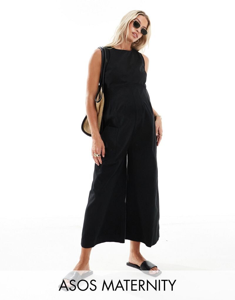 Черный твиловый комбинезон без рукавов со свободным подолом ASOS DESIGN Maternity
Черный твиловый комбинезон без рукавов со свободным подолом ASOS DESIGN Maternity