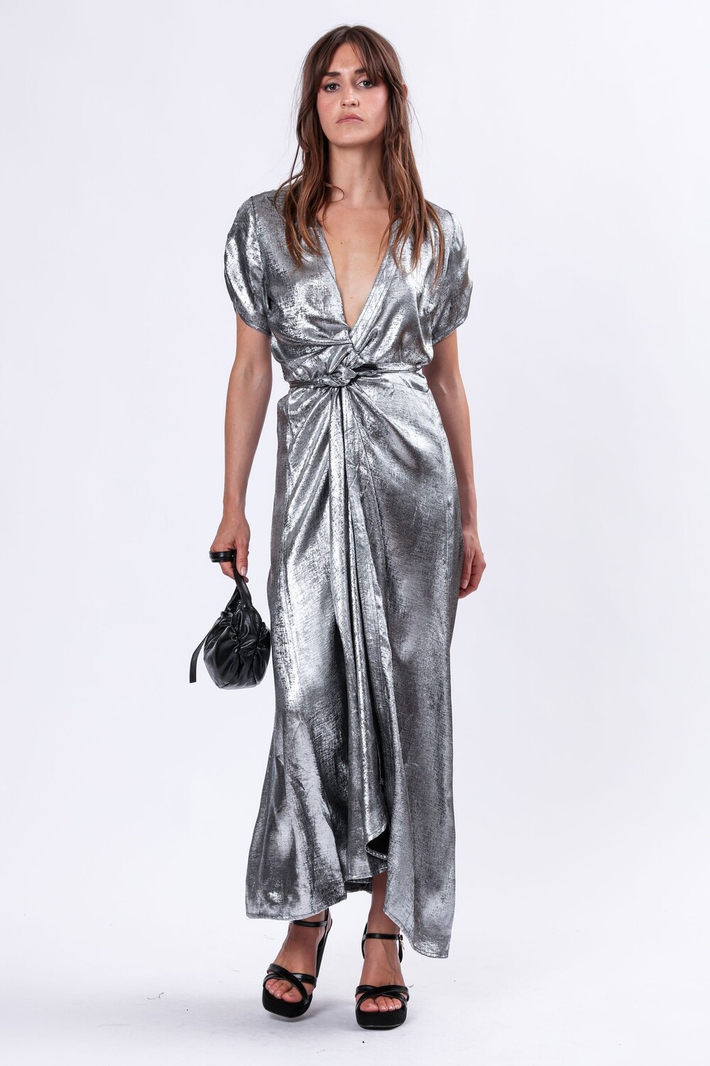 Платье халат с 2 складками, серебристая фольга Religion, металлический
Платье халат с 2 складками, серебристая фольга Religion, металлический